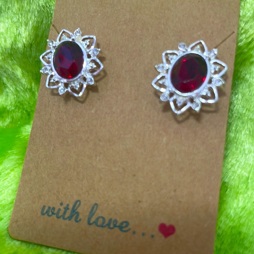 Red & sliver earrings